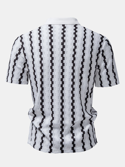 Plaid Jacquard Button Up Shirt