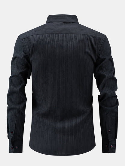 Long Sleeve Crinkle Button Up Shirt