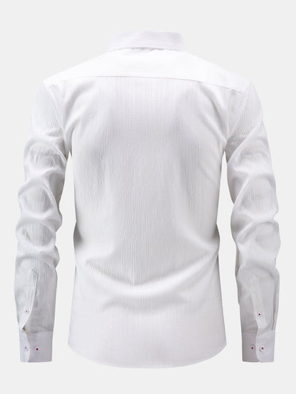 Long Sleeve Crinkle Button Up Shirt