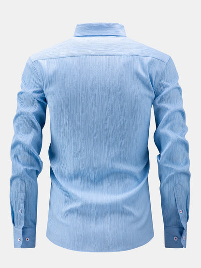 Long Sleeve Crinkle Button Up Shirt