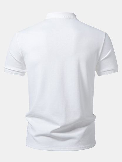 Textured Zipper Polo