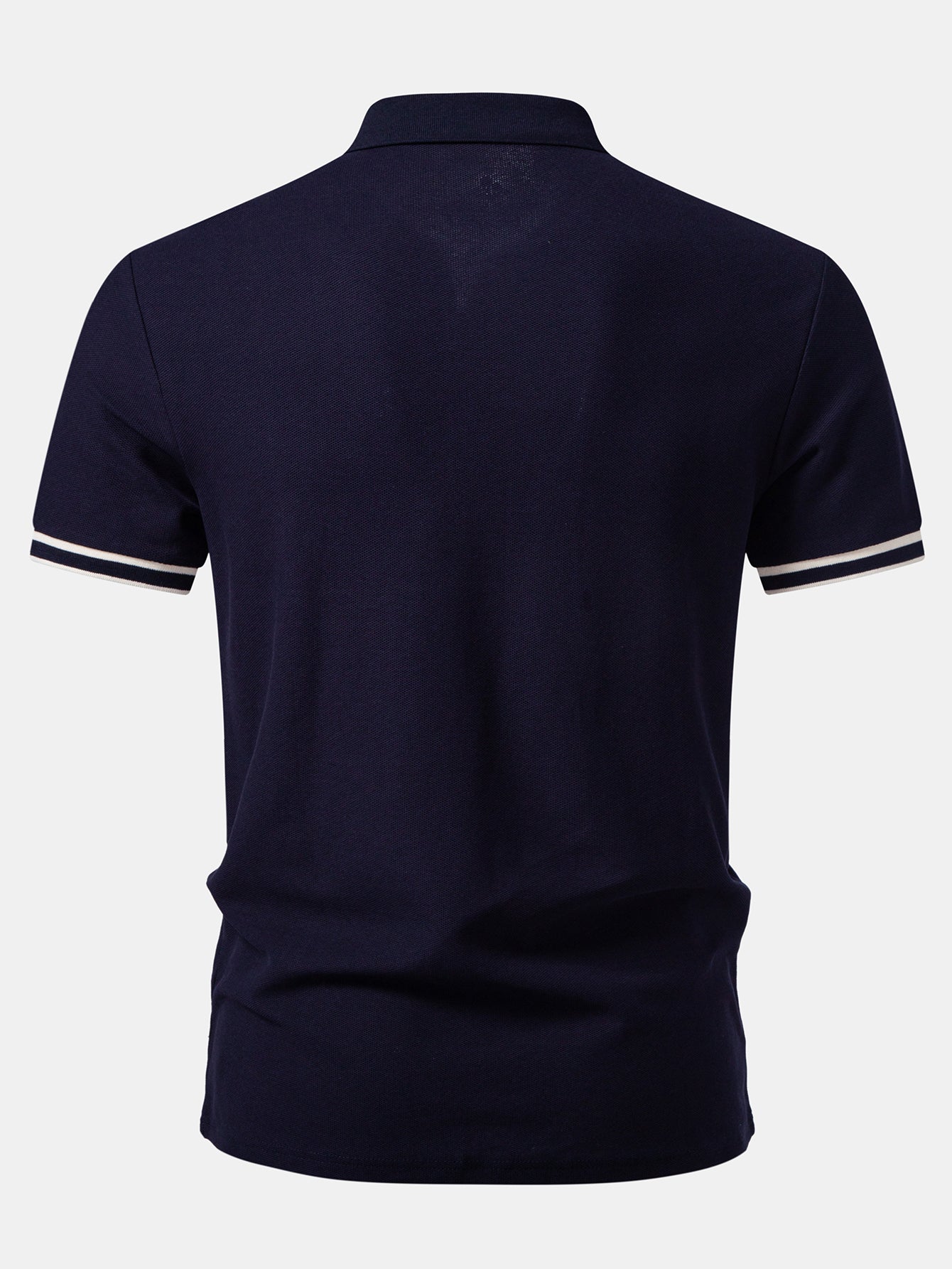 Contrast Trim Zipper Polo