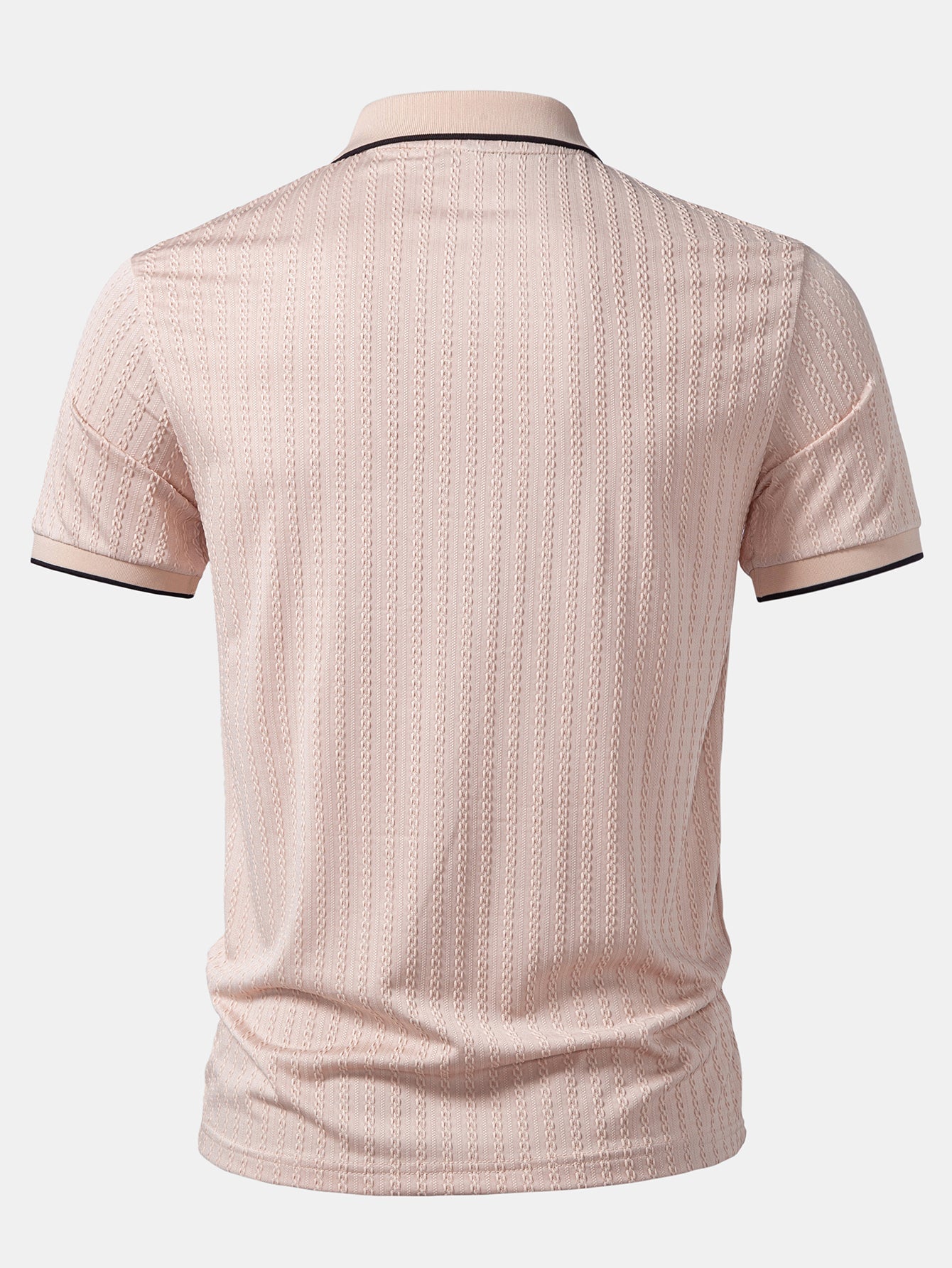 Contrast Trim Textured Knit Polo
