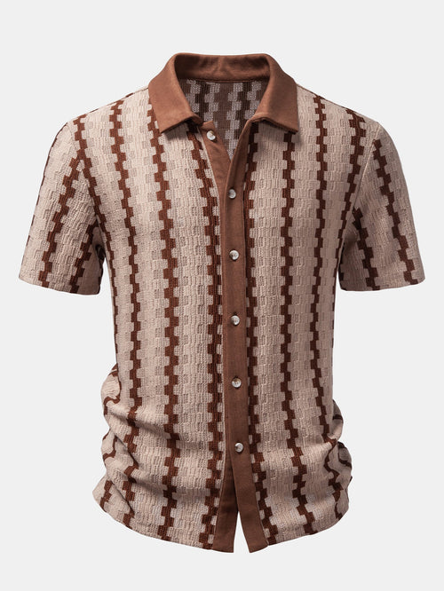 Plaid Jacquard Button Up Shirt