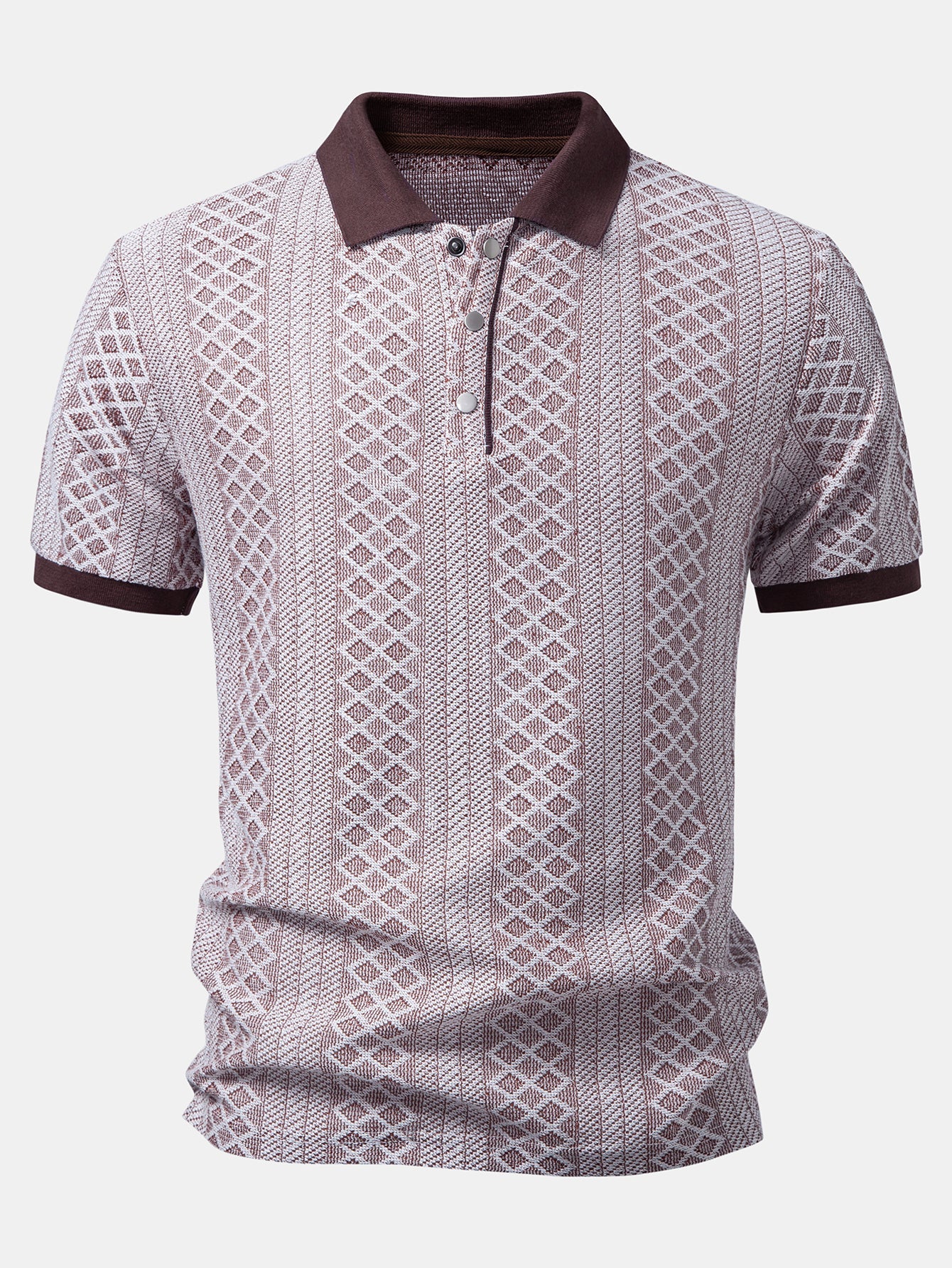 Geometric Rhombus Jacquard Polo