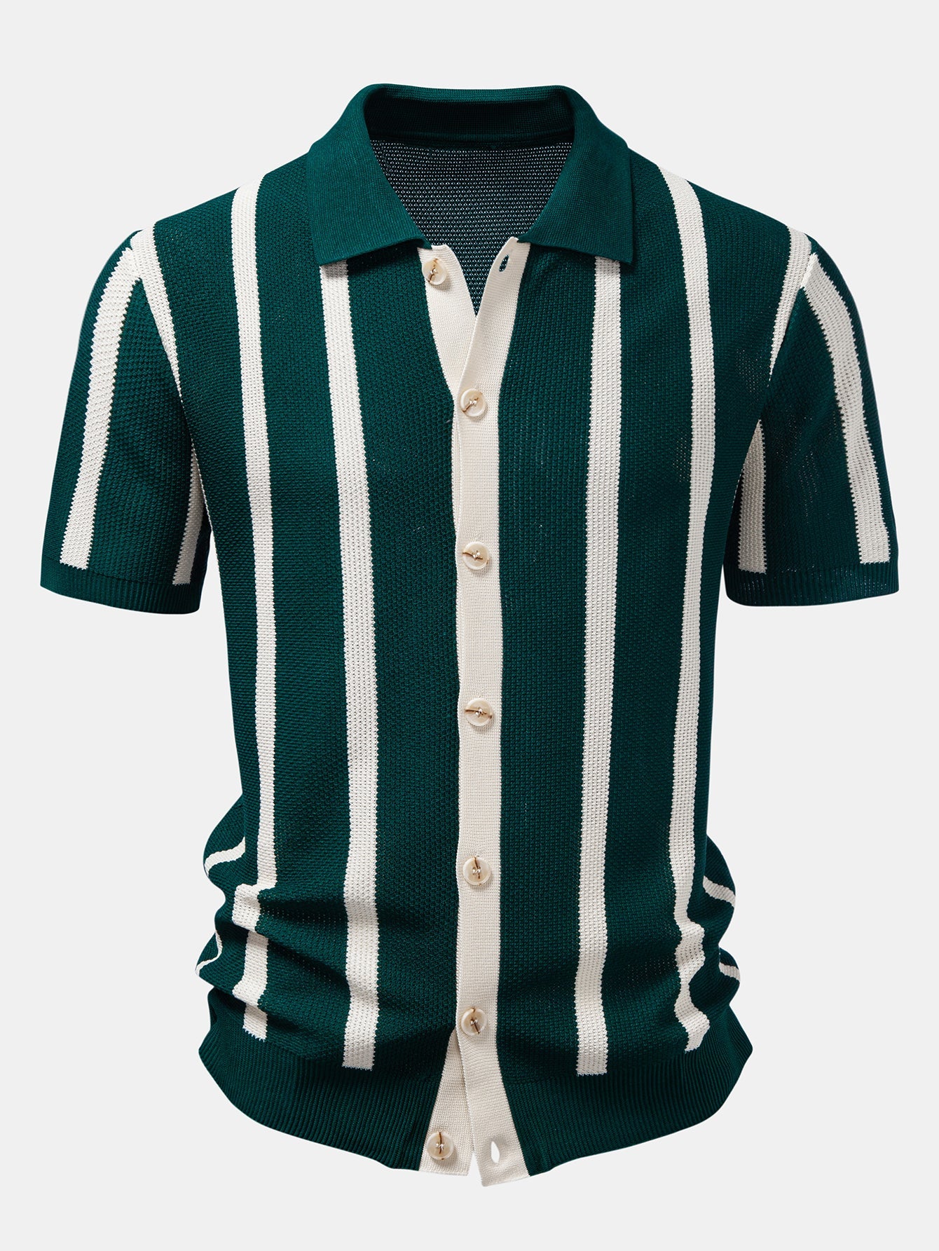 Stripe Button Up Knit Shirt