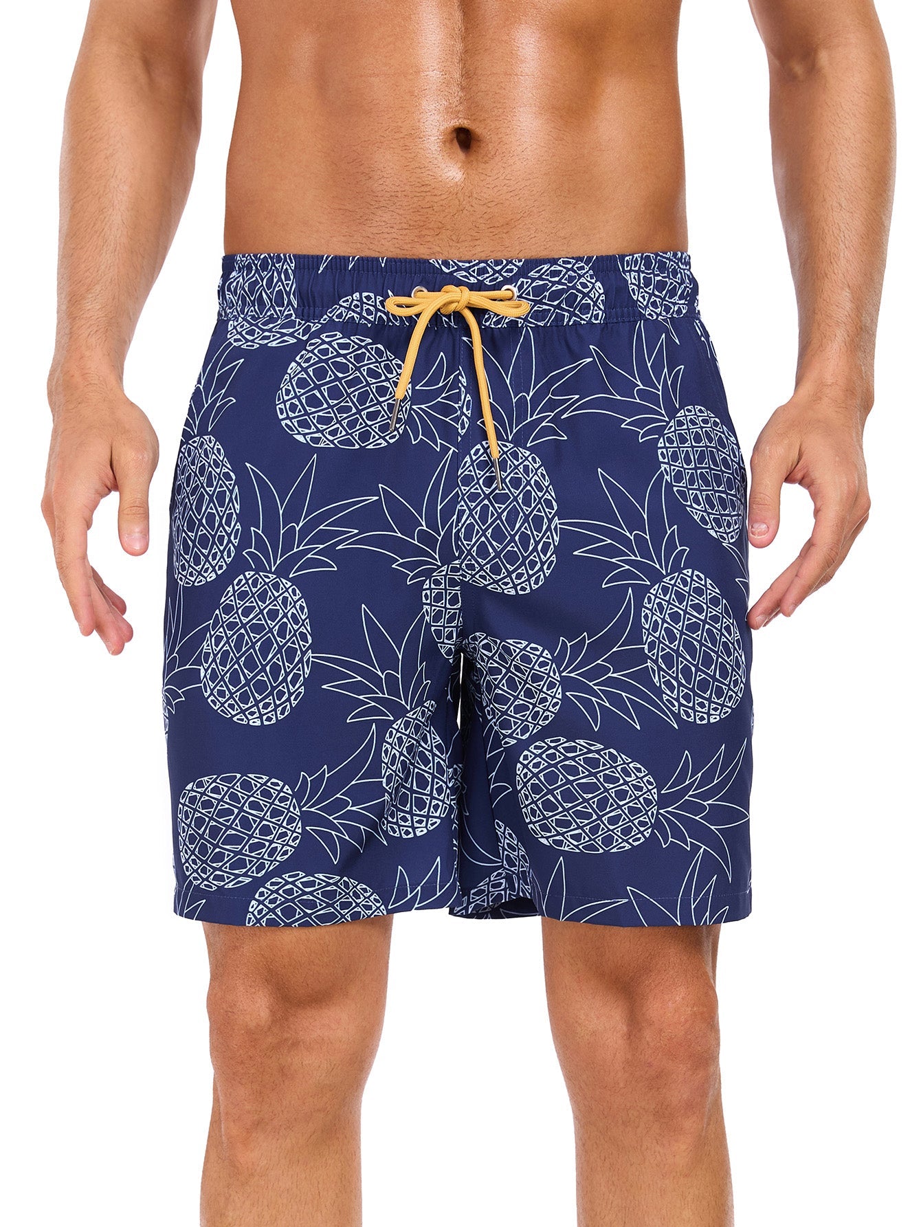 2 In 1 Pineapple Print Swim Shorts