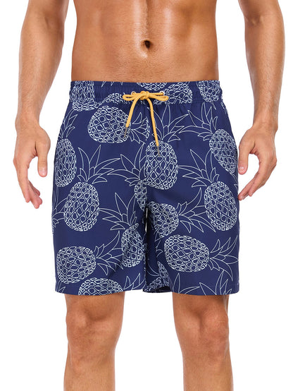 2 In 1 Pineapple Print Swim Shorts