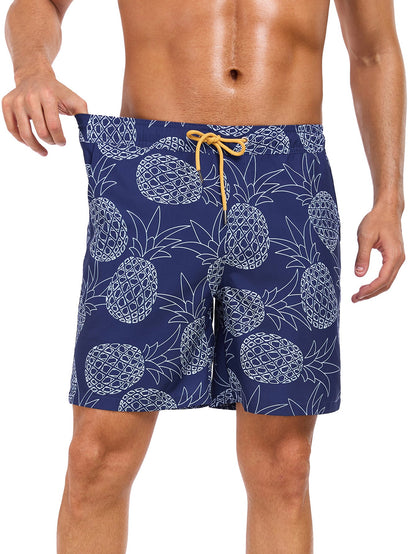 2 In 1 Pineapple Print Swim Shorts