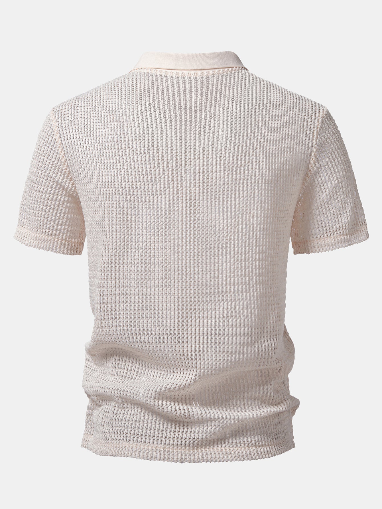 Relax Fit Crocheted V Neck Polo