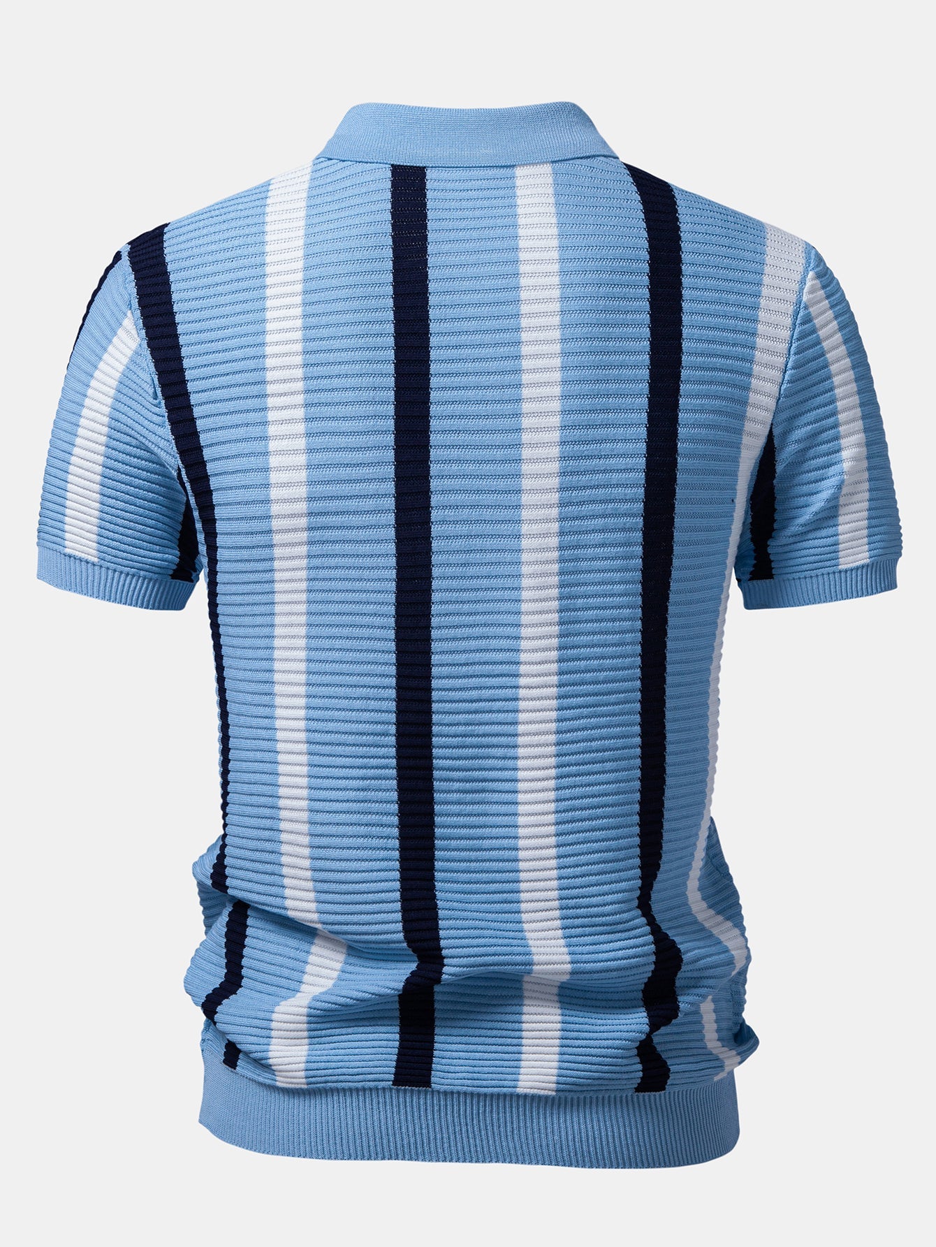Stripe Textured Knit Polo