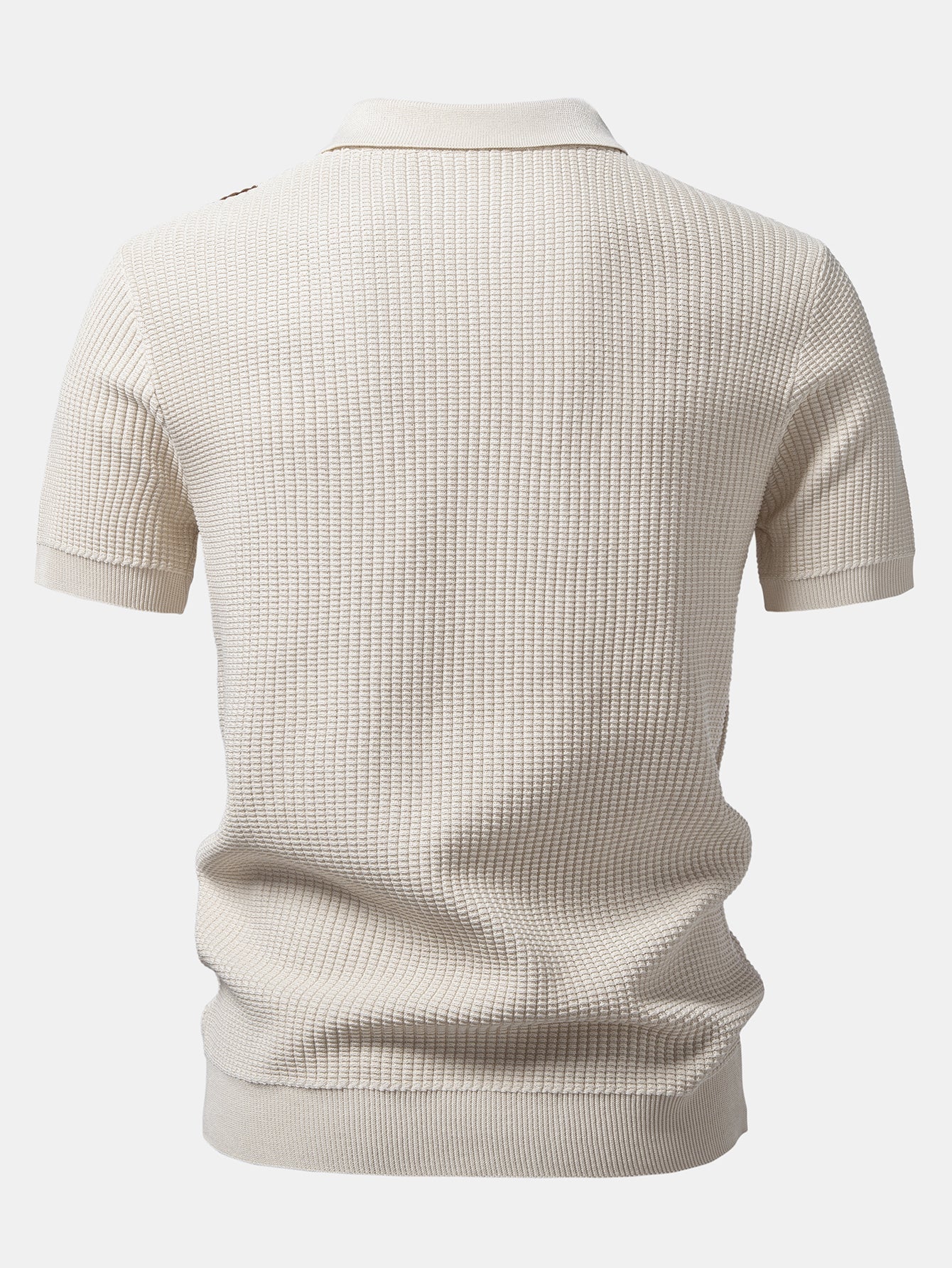 Stripe Johnny Collar Knit Polo