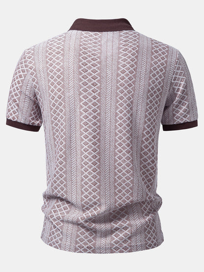 Geometric Rhombus Jacquard Polo