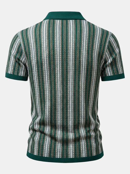 Retro Geometric Knit Shirt