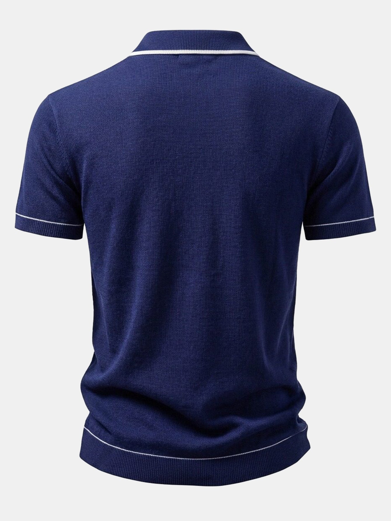 Contrast Trim Ribbed Knit Shirt