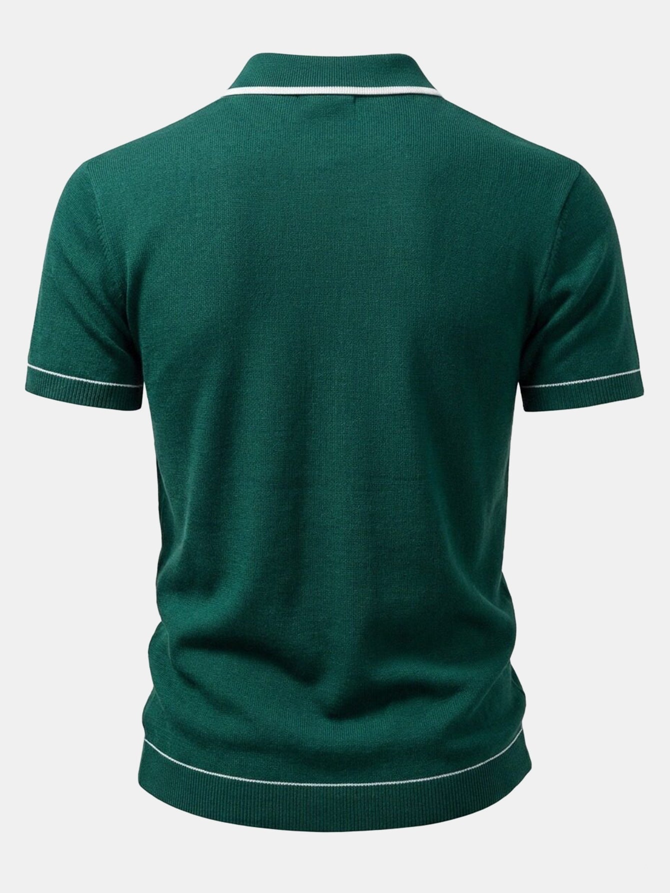 Contrast Trim Ribbed Knit Shirt