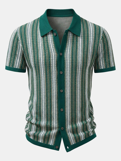Retro Geometric Knit Shirt