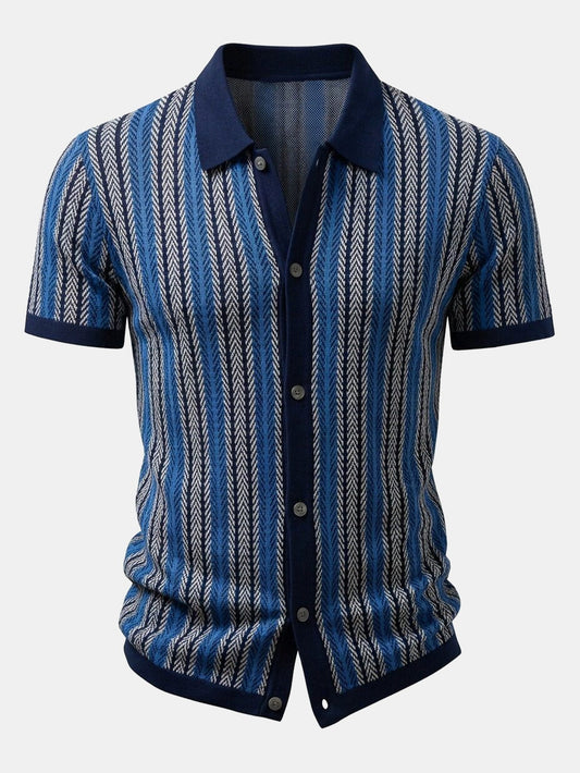 Retro Geometric Knit Shirt