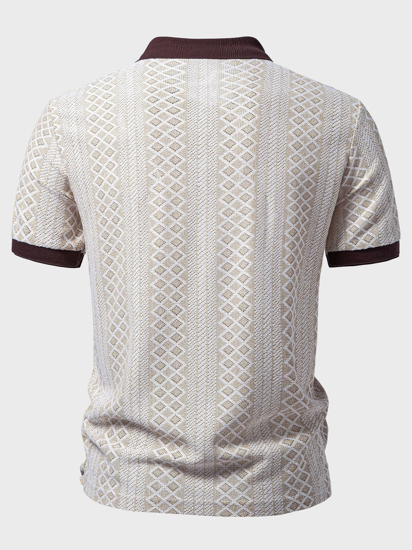 Geometric Rhombus Jacquard Polo