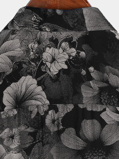 Men's Vintage Floral Summer Holiday Hawaiian Breathable Button Up Short Sleeve Shirt