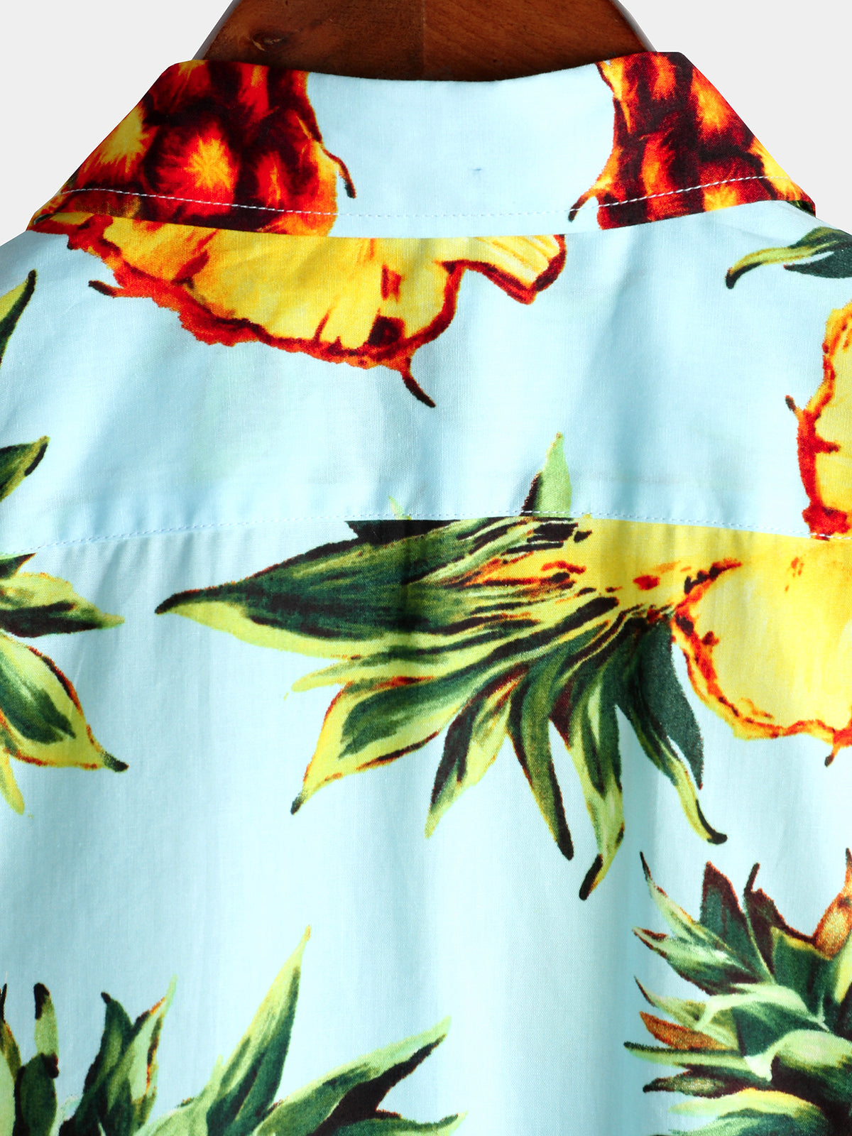 Men's Pineapple Print Holiday Pocket Cotton Shirt