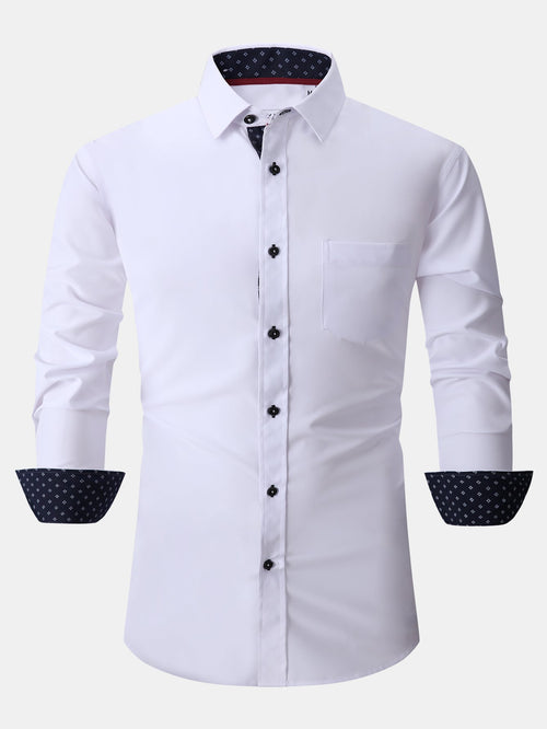 Long Sleeve Contrast Dress Shirt