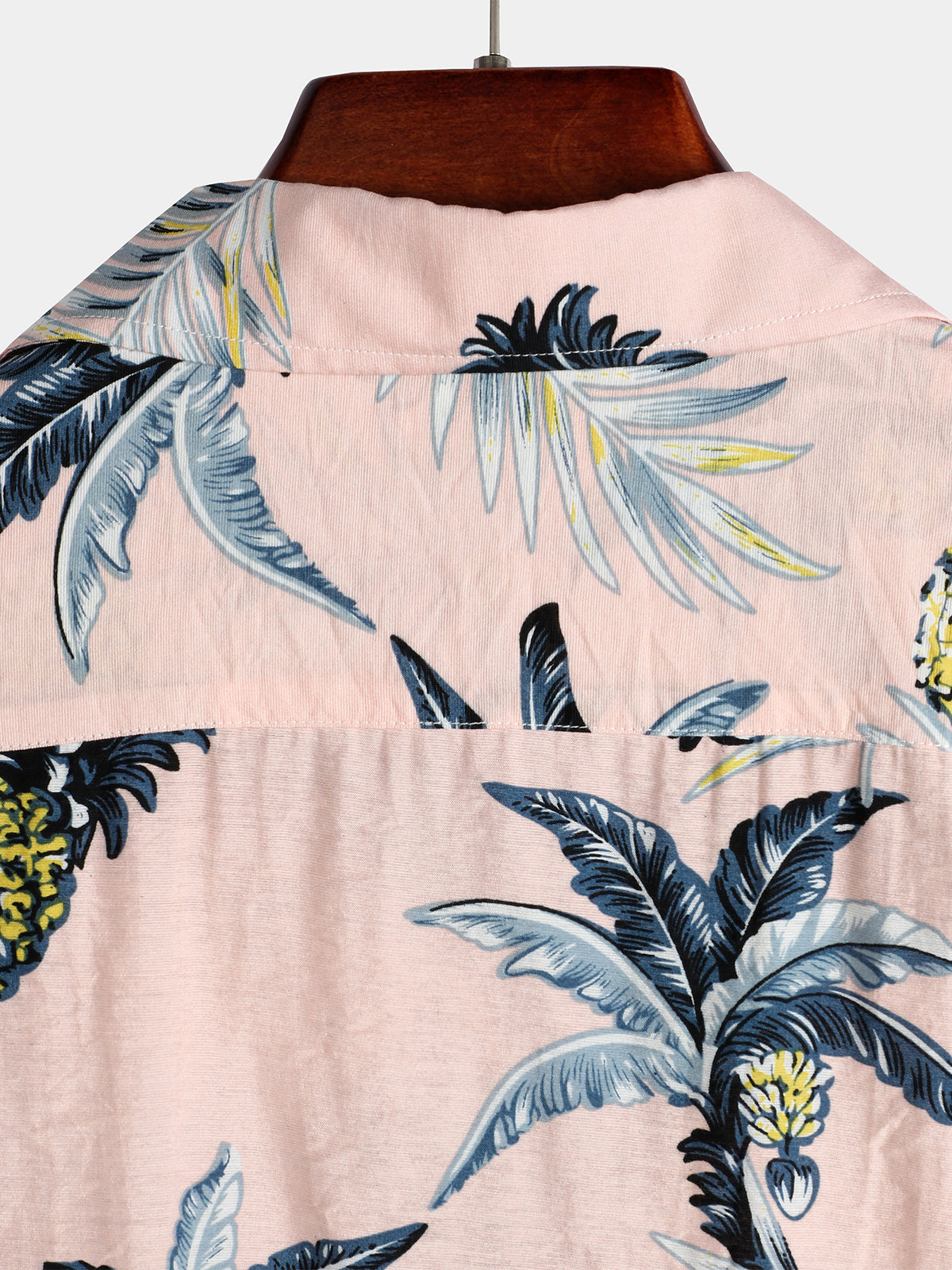 Men's Holiday Pink Pineapple Short Sleeve Pocket Shirt