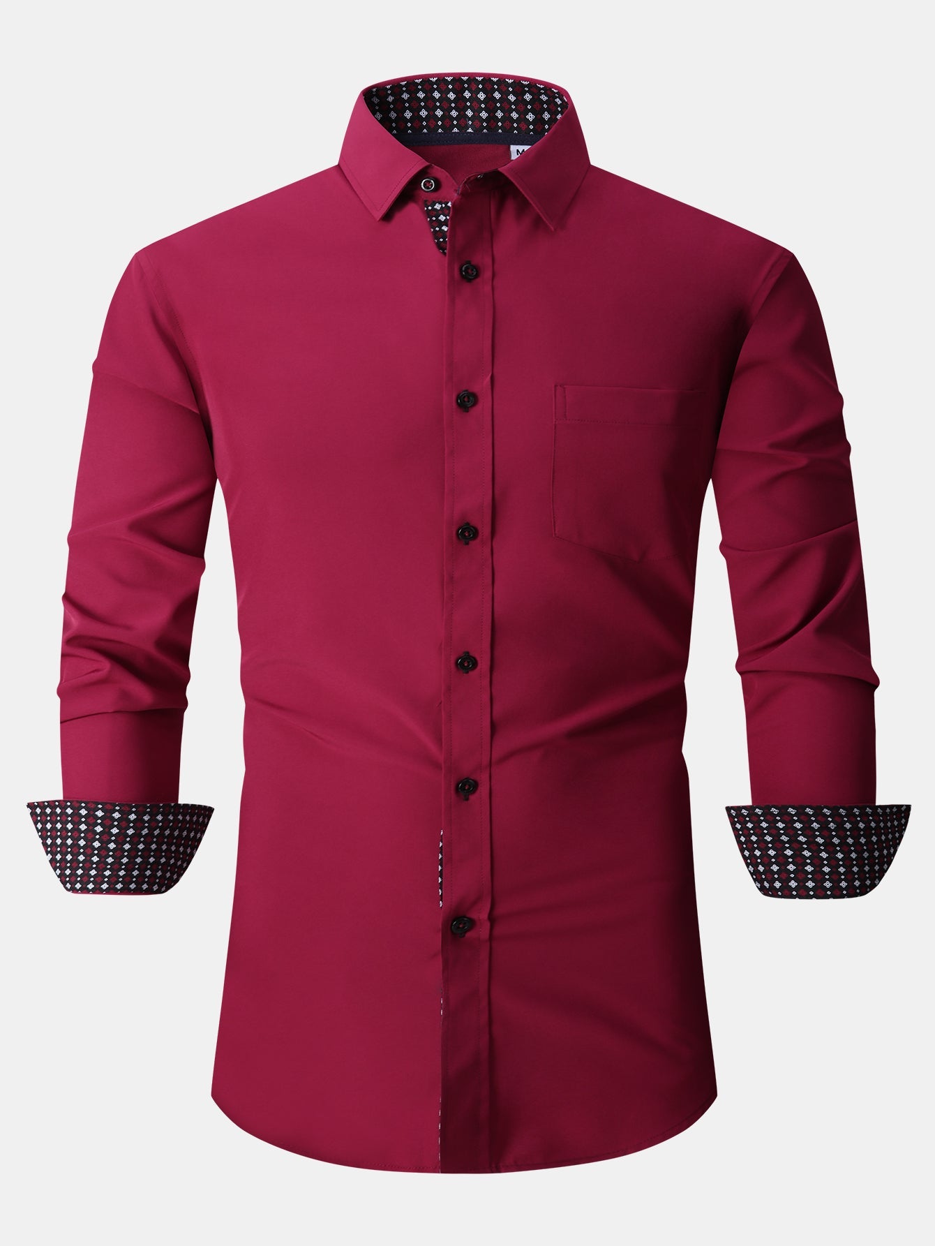 Long Sleeve Contrast Dress Shirt