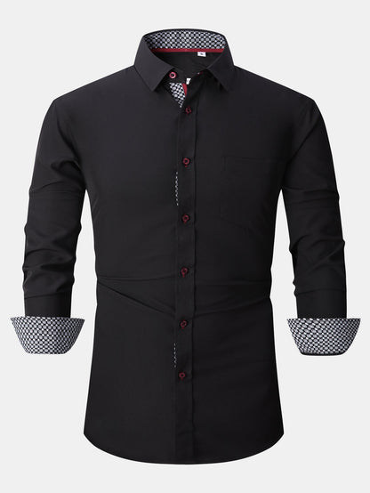 Long Sleeve Contrast Dress Shirt