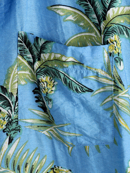 Men's Holiday Pineapple Short Sleeve Pocket Shirt