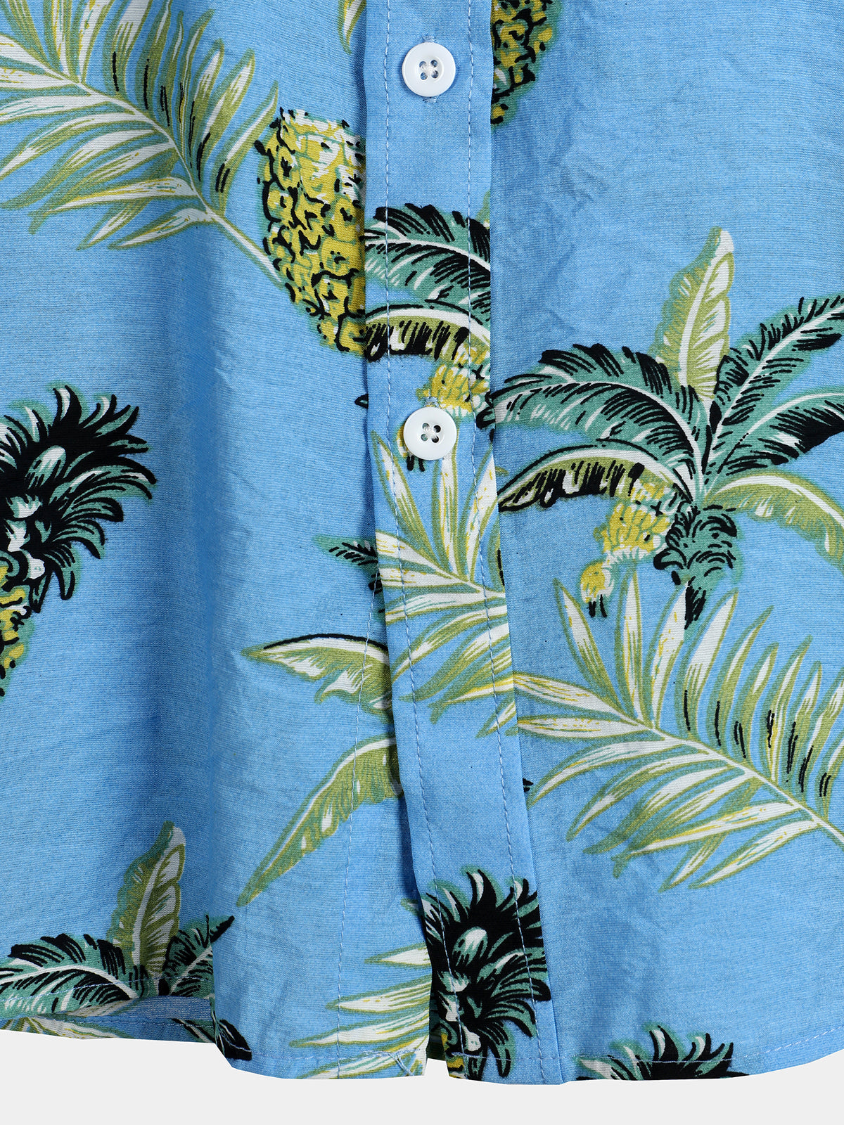 Men's Holiday Pineapple Short Sleeve Pocket Shirt