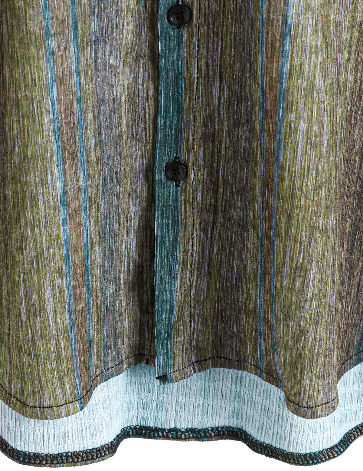 Men’s Vintage Green Striped Hawaiian Button Up Short Sleeve Shirt