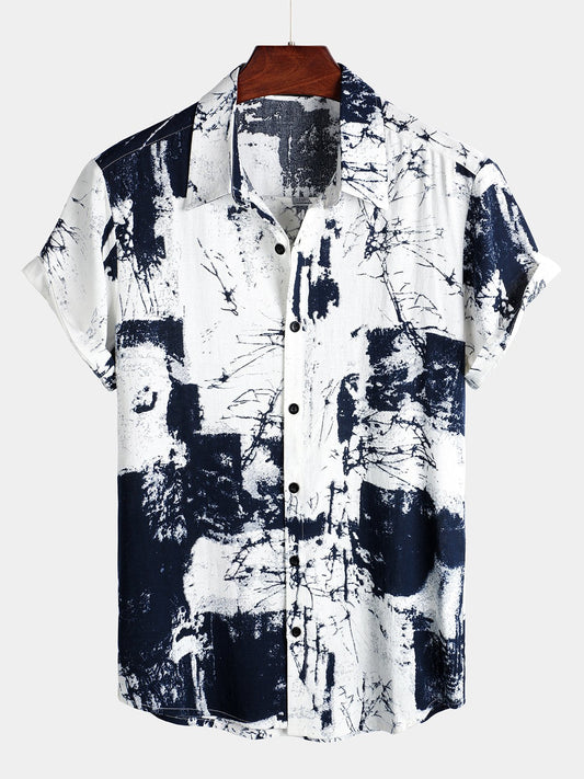 Men's Retro Short Sleeve Holiday Casual Shirt