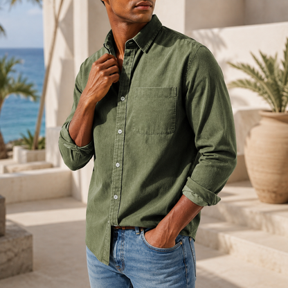 Gentleman's Casual Cotton Basic Shirt