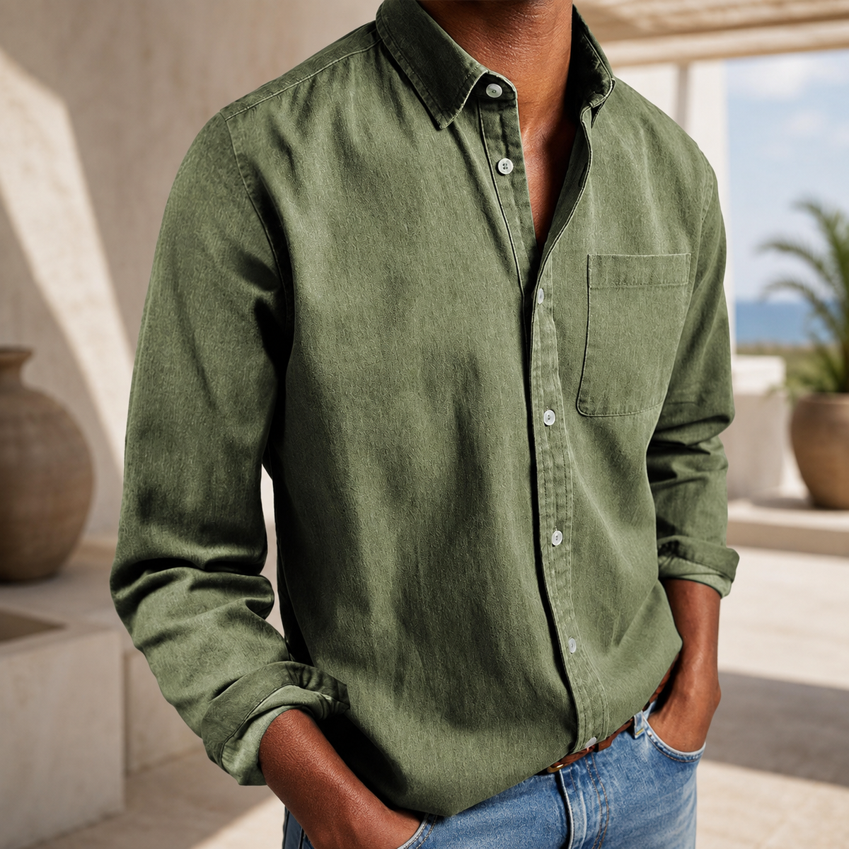 Gentleman's Casual Cotton Basic Shirt