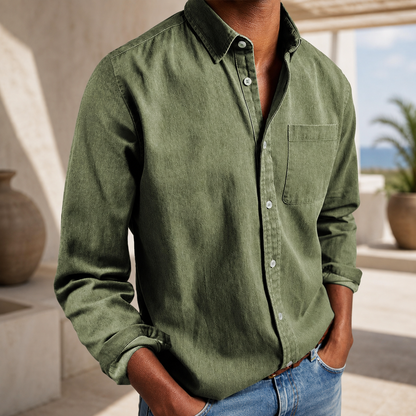 Gentleman's Casual Cotton Basic Shirt