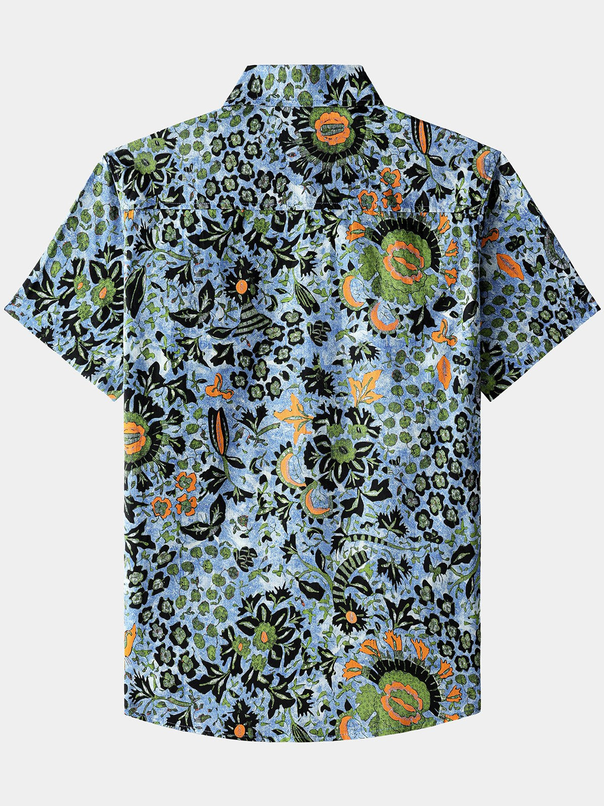 Men’s Boho Floral Short Sleeve Breathable Cool Casual Vacation Shirt