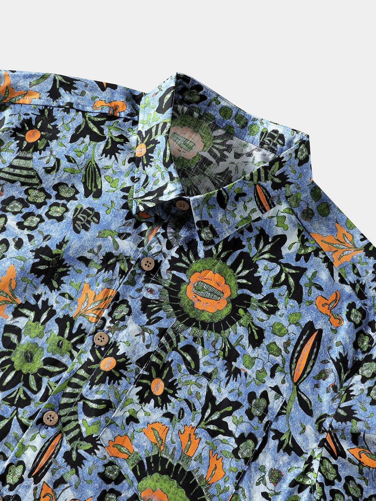 Men’s Boho Floral Short Sleeve Breathable Cool Casual Vacation Shirt