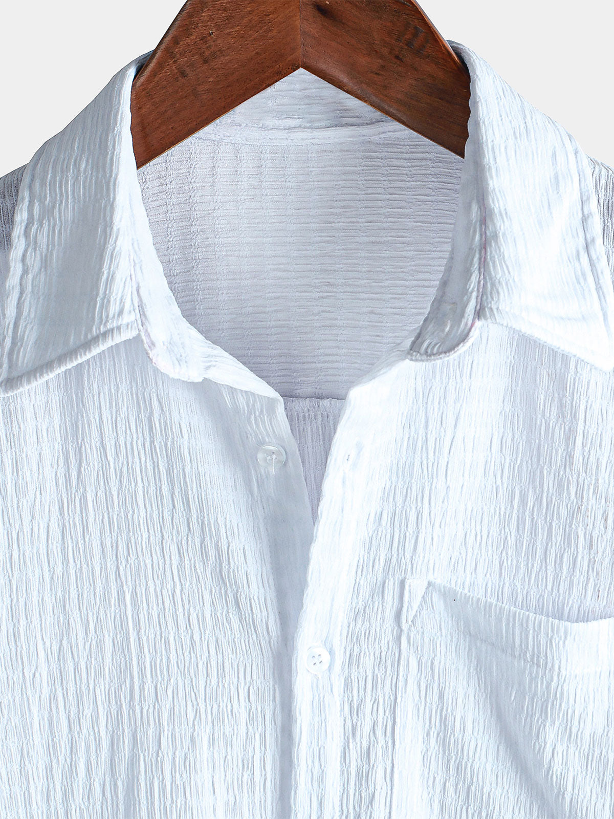 Men's Summer Solid Color Pocket Casual Short Sleeve Shirt