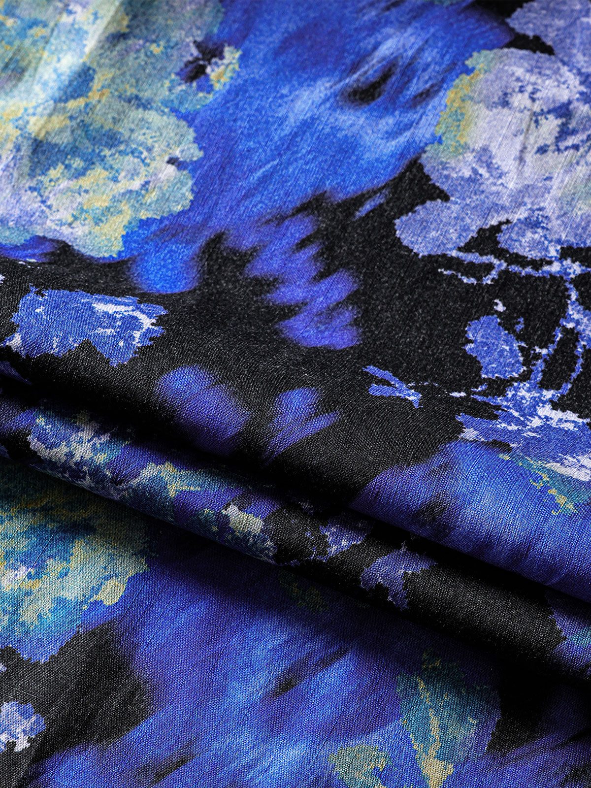Men’s Tie Dye Floral Short Sleeve Button Up Breathable Cool Casual Shirt