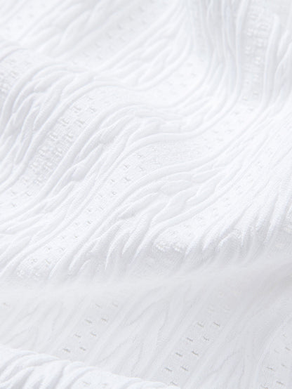 Geometric Jacquard Johnny Collar Polo