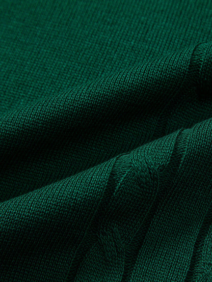 Contrast Trim Twisted Jacquard Knit Polo