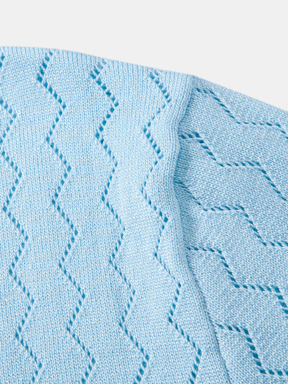 Zig Zag Open Knit  Polo