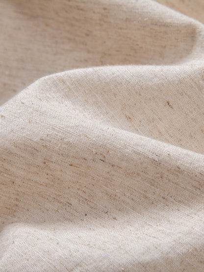 Long Sleeve Linen Cotton Blend Shirt With Pocket