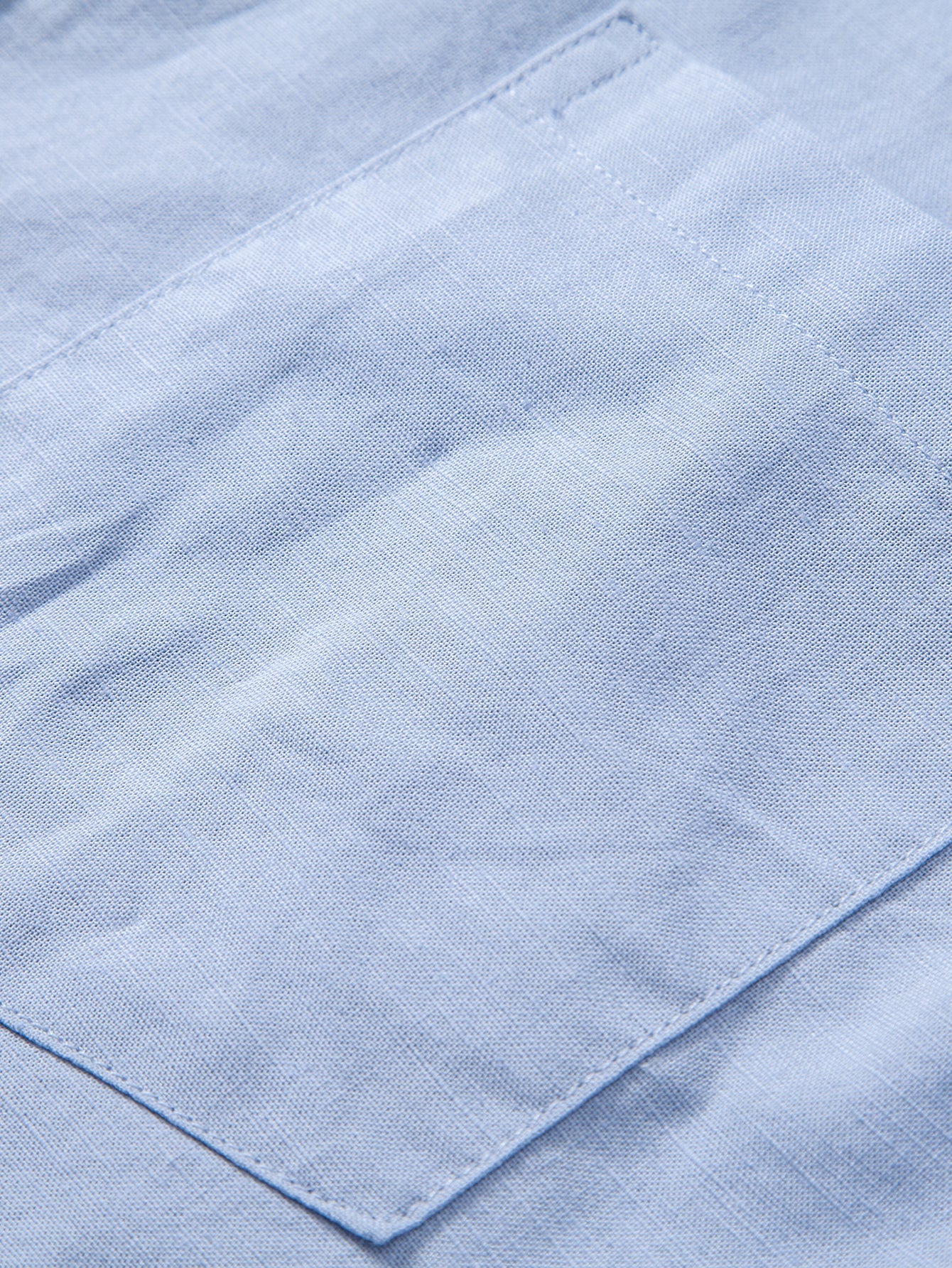 Long Sleeve Linen Cotton Blend Shirt With Pocket