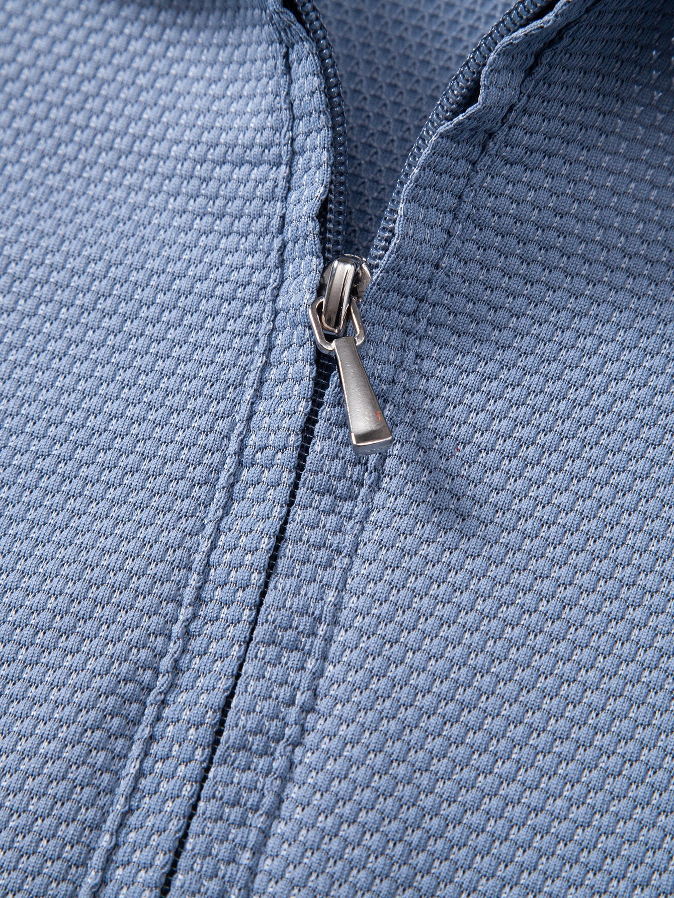 Pineapple Textured Zipper Polo
