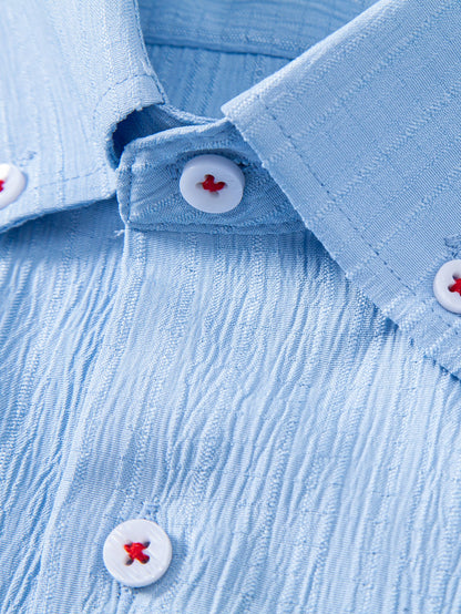 Crinkled Textured Button Down Shirt