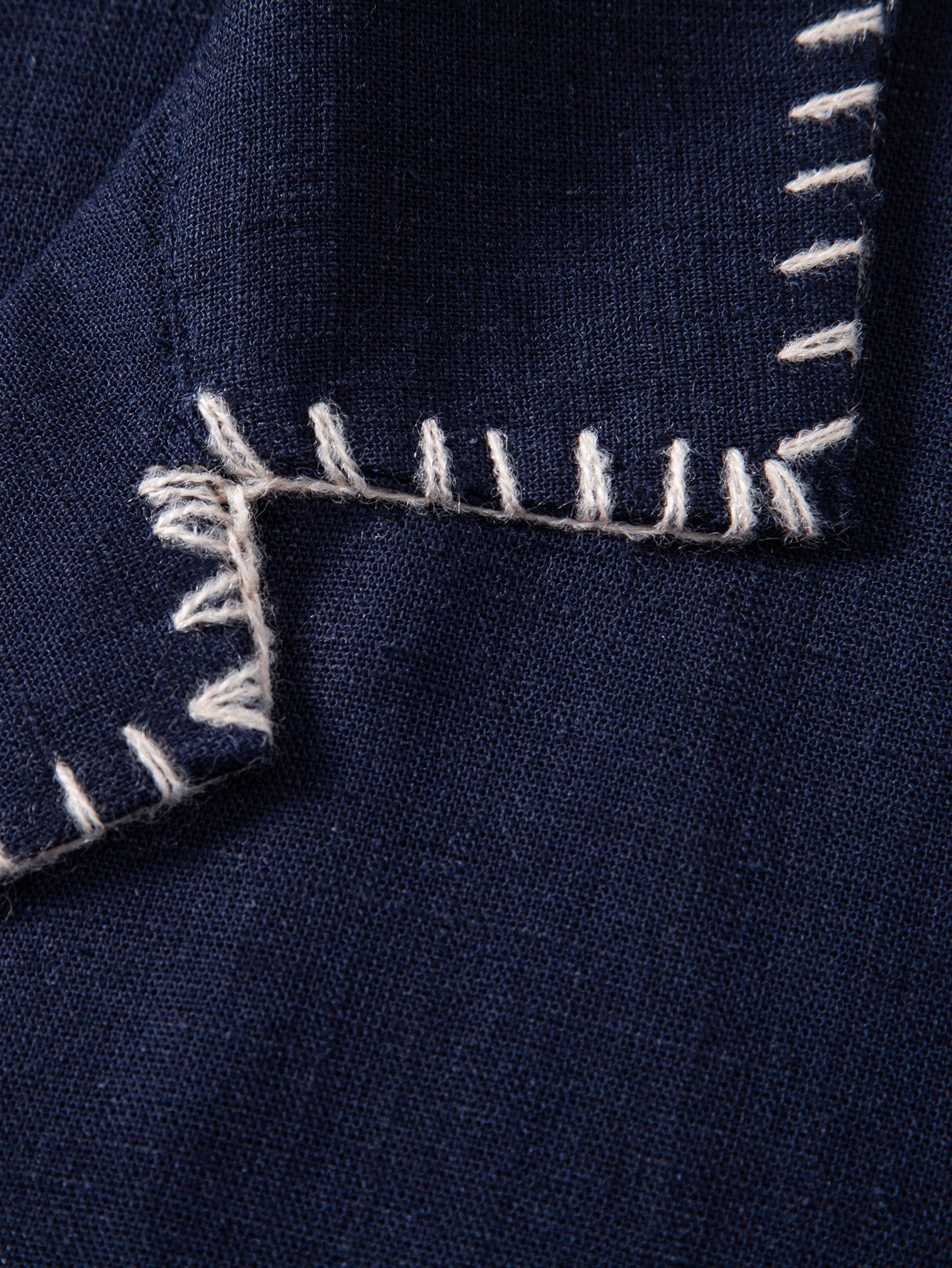 Contrast Stitching Linen Rayon Blend Cuban Shirt