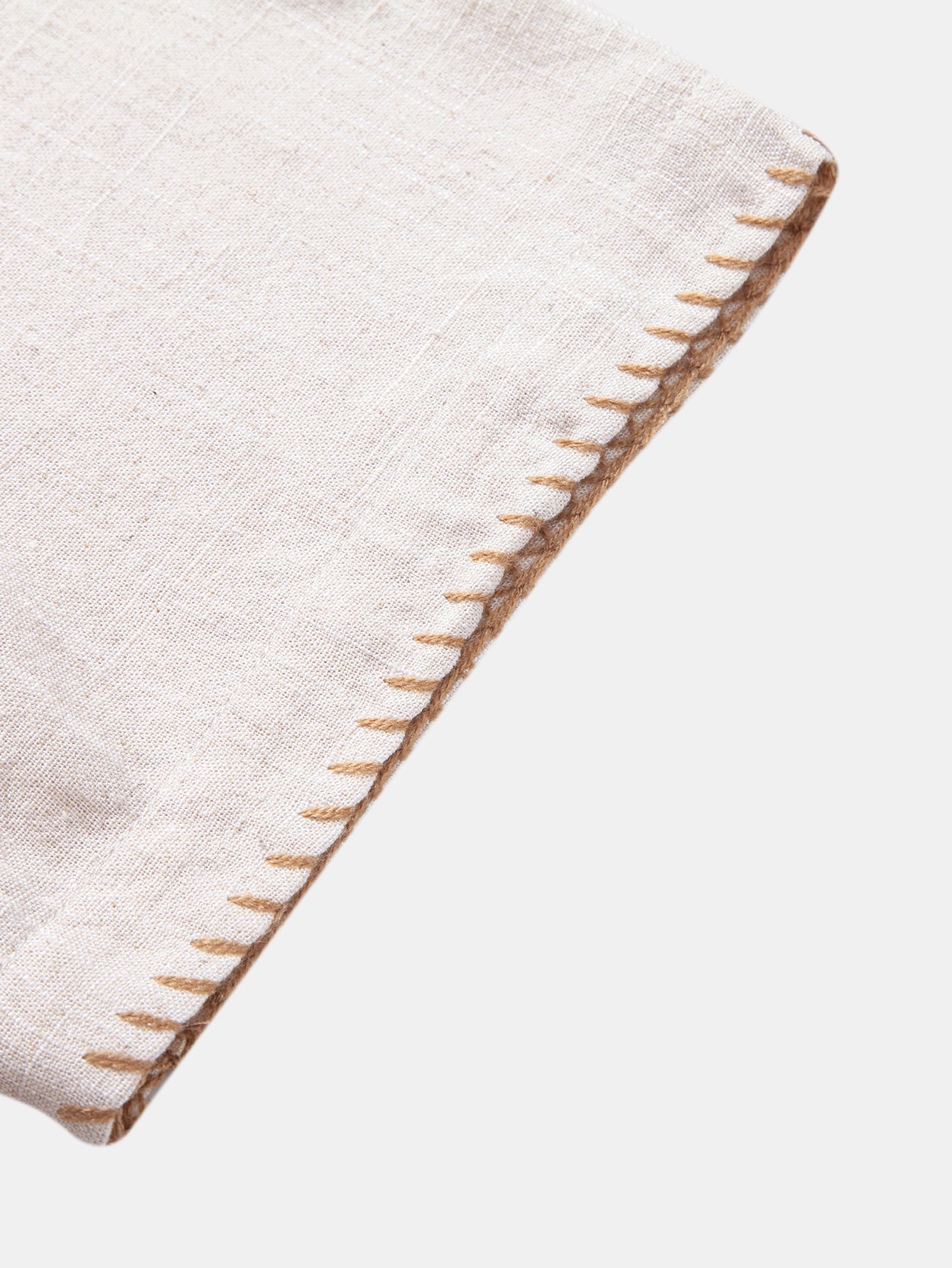 Contrast Stitching Linen Rayon Blend Cuban Shirt
