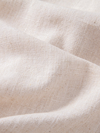 Contrast Stitching Linen Rayon Blend Cuban Shirt